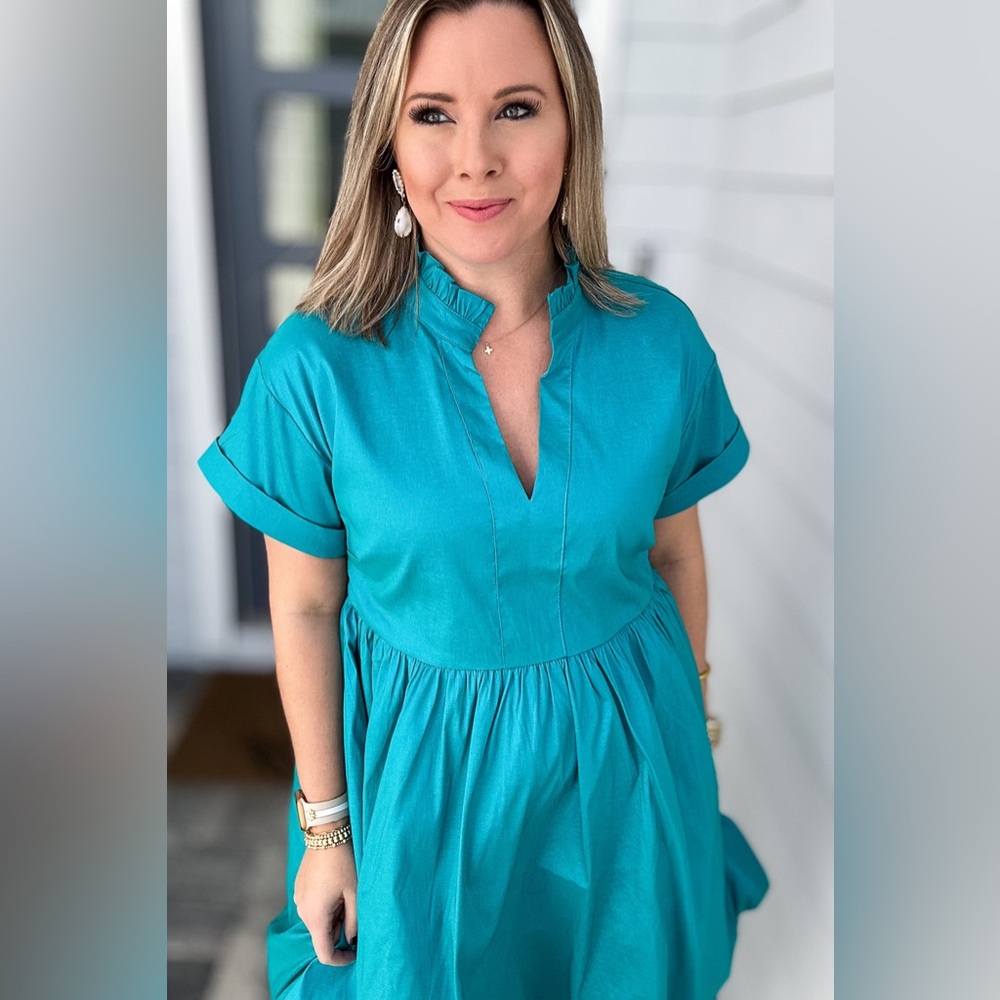 Tula J MISS DUVAL TEAL DRESS
